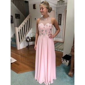 Light Pink Long Prom Dresses